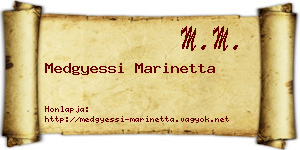 Medgyessi Marinetta névjegykártya